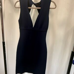 BCBGMaxAzria Deep Blue Backless Dress